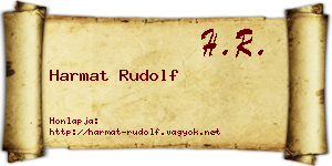 Harmat Rudolf névjegykártya